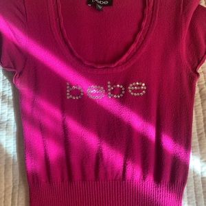 Bebe Ribbed Pink Shirt